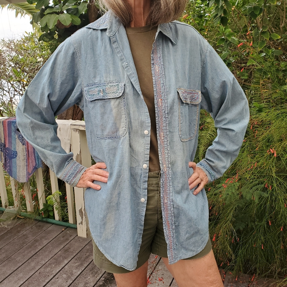 Vintage 68'-'72, Distressed PENNY'S Big Mac Chambray Button Down Shirt